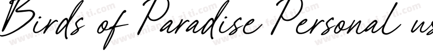 Birds of Paradise Personal us字体转换